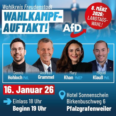 Event-Flyer Wahlkampfautakt Wahlkreis Freudenstadt