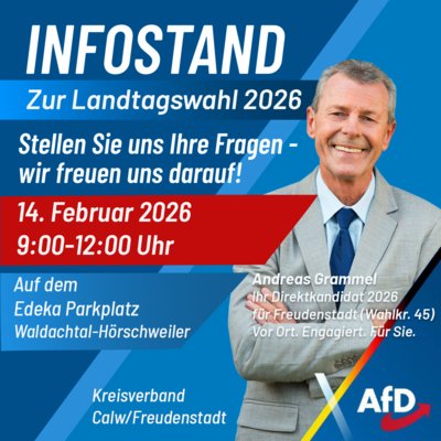 Event-Flyer AfD Infostand Waldachtal-Hörschweiler 14.02.26