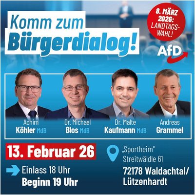 Event-Flyer Bürgerdialog in Lützenhardt, am 14.02.26