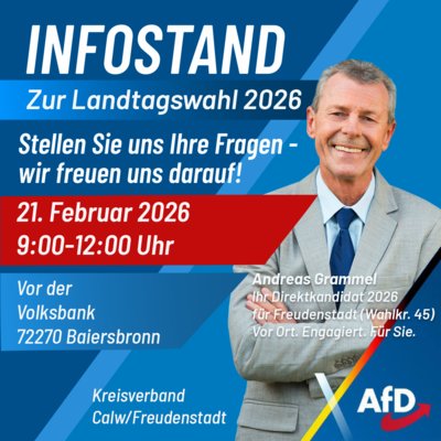 Event-Flyer AfD Infostand Baiersbronn 21.02.26