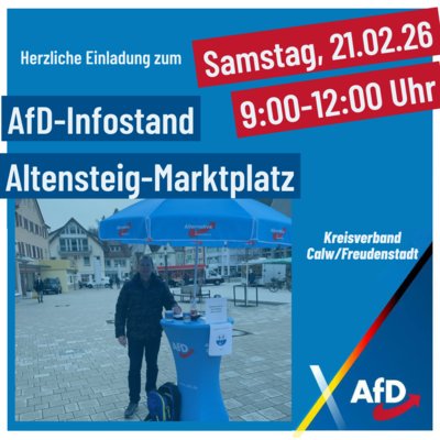 Event-Flyer AfD Infostand Altensteig 21.02.26