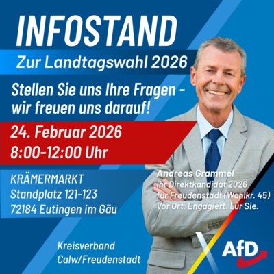 Event-Flyer AfD Infostand Eutingen im Gäu, 24.02.26