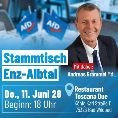 Event-Flyer Stammtisch -  Bad Wildbad 11.06.2026
