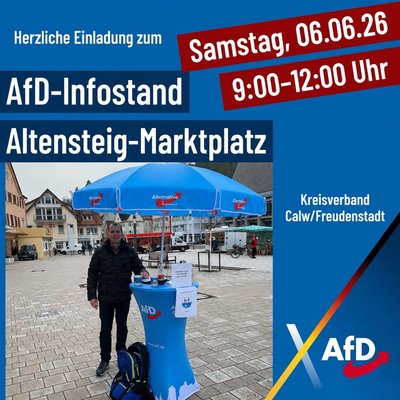 Event-Flyer AfD Infostand Altensteig, 06.06.2026