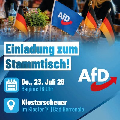 Event-Flyer AfD Stammtisch Bad Herrenalb 23.07.2026