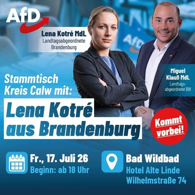 Event-Flyer Stammtisch Kreis Calw 17.07.2026