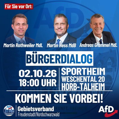 Event-Flyer AfD Bürgerdialog 02.10.2026 Horb-Talheim