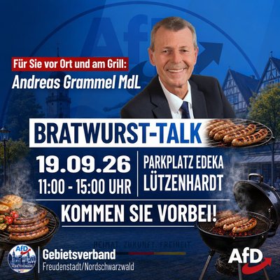 Event-Flyer AfD Infostand mit grillen 19.09.2026 Lützenhardt