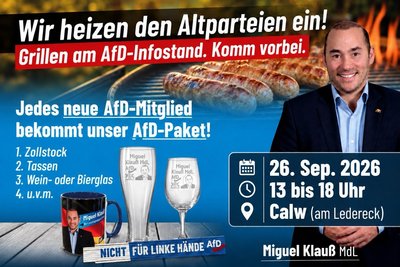 Event-Flyer AfD Infostand Calw mit grillen 26.09.2026