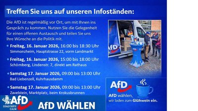 Event-Flyer AfD Infostand Schömberg, 16.01.26