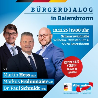 Event-Flyer Bürgerdialog der Bundesfraktion in Baiersbronn- Schwarzwaldhalle