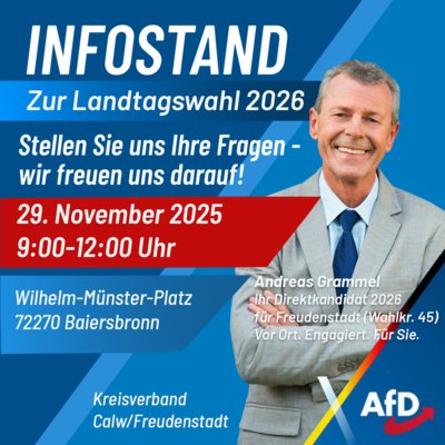 Event-Flyer AfD Infostand - zur LTW 2026 in Baiersbronn