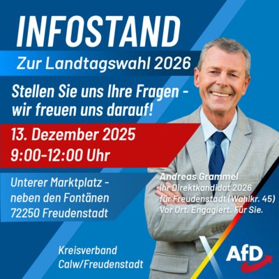 Event-Flyer AfD Infostand Freudenstadt 13.12.2025